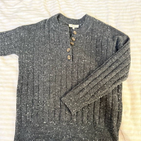 Madewell Charcoal Speckled Knit Sweater - Picture 1 of 7